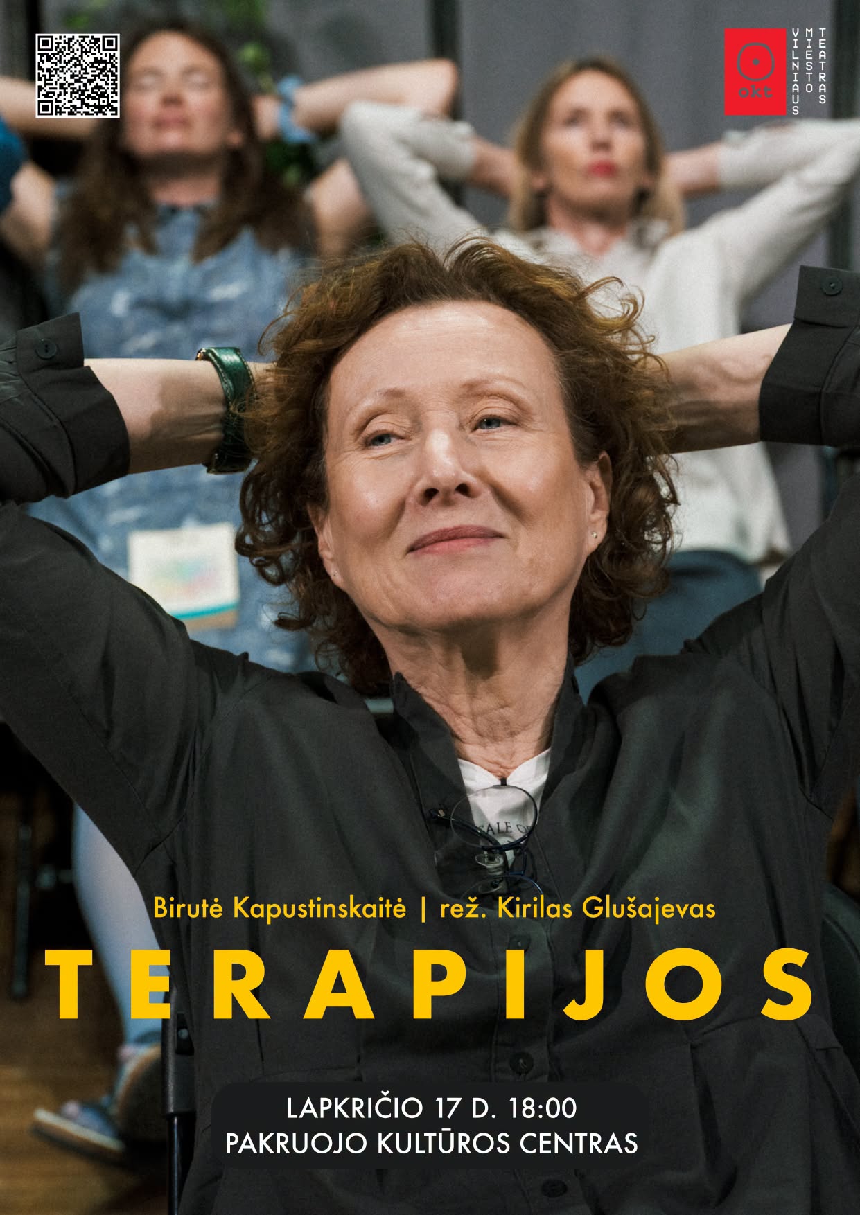 SPEKTAKLIS „TERAPIJOS“ PAKRUOJO KULTŪROS CENTRE!